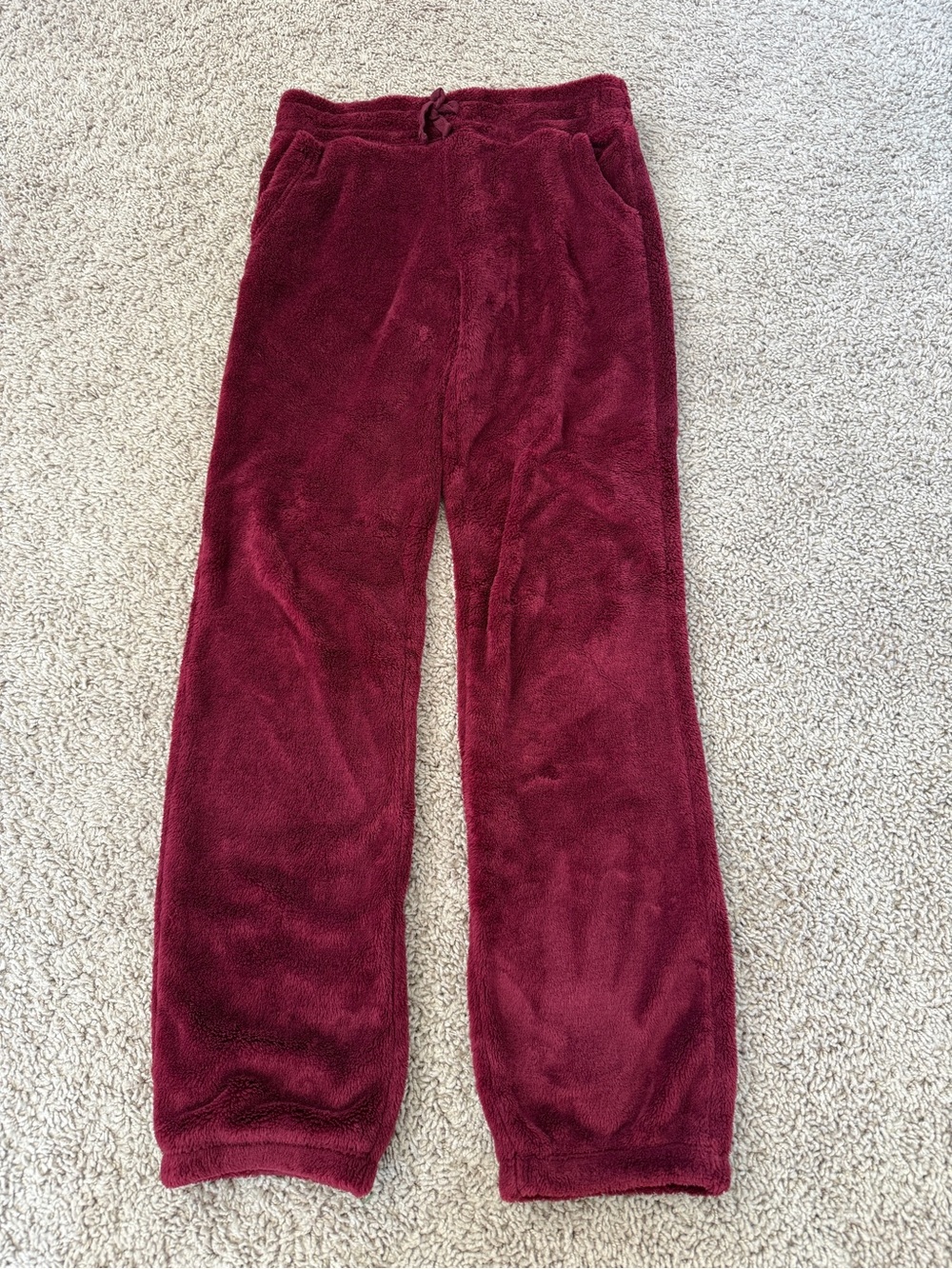 Cozy Kids Plush Pajama Pants - Burgundy